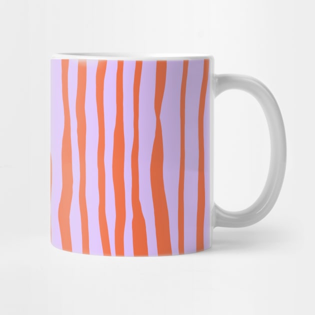 Vertical retro wavy lines - orange and violet by wackapacka